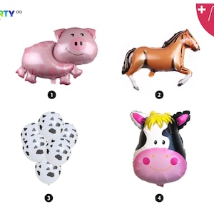 Farm Animal Party Decorations Balloons | Farm Party Decorations | Barnyard Party Props | Pig Balloon | Cow Party Decoration | Horse Balloon