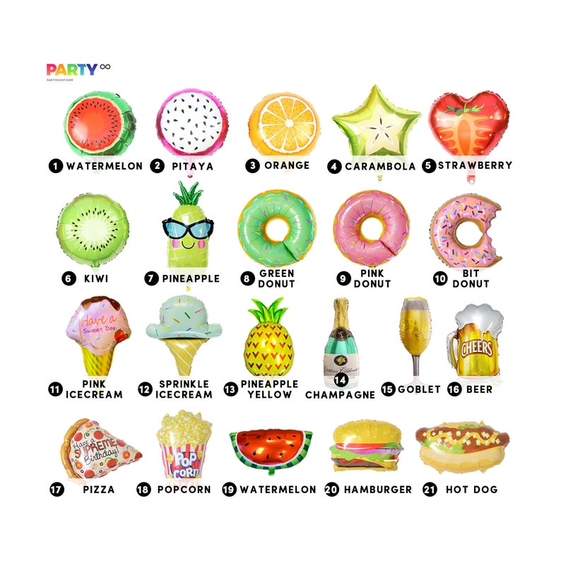 Foodie Favors  FOODIE PARTY TIME Balloon  hamburger/Ice image 0