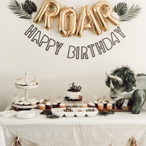 Dinosaur Birthday Party | "ROAR" Balloon Banner | Dinosaur Birthday Party Decor |  Dinosaur Theme Birthday Party Banner
