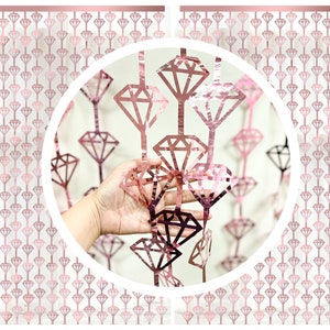 Gold Rose Gold Diamond Fringe Backdrop: Party Photo Booth Decoration image 3