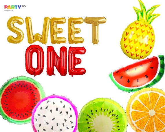Sweet One fruit Balloons | 1st Fruit Birthday Decor | First Fruit Birthday Party | 1st Birthday Sweet Balloon | watermelon pineapple balloon Il_570xn