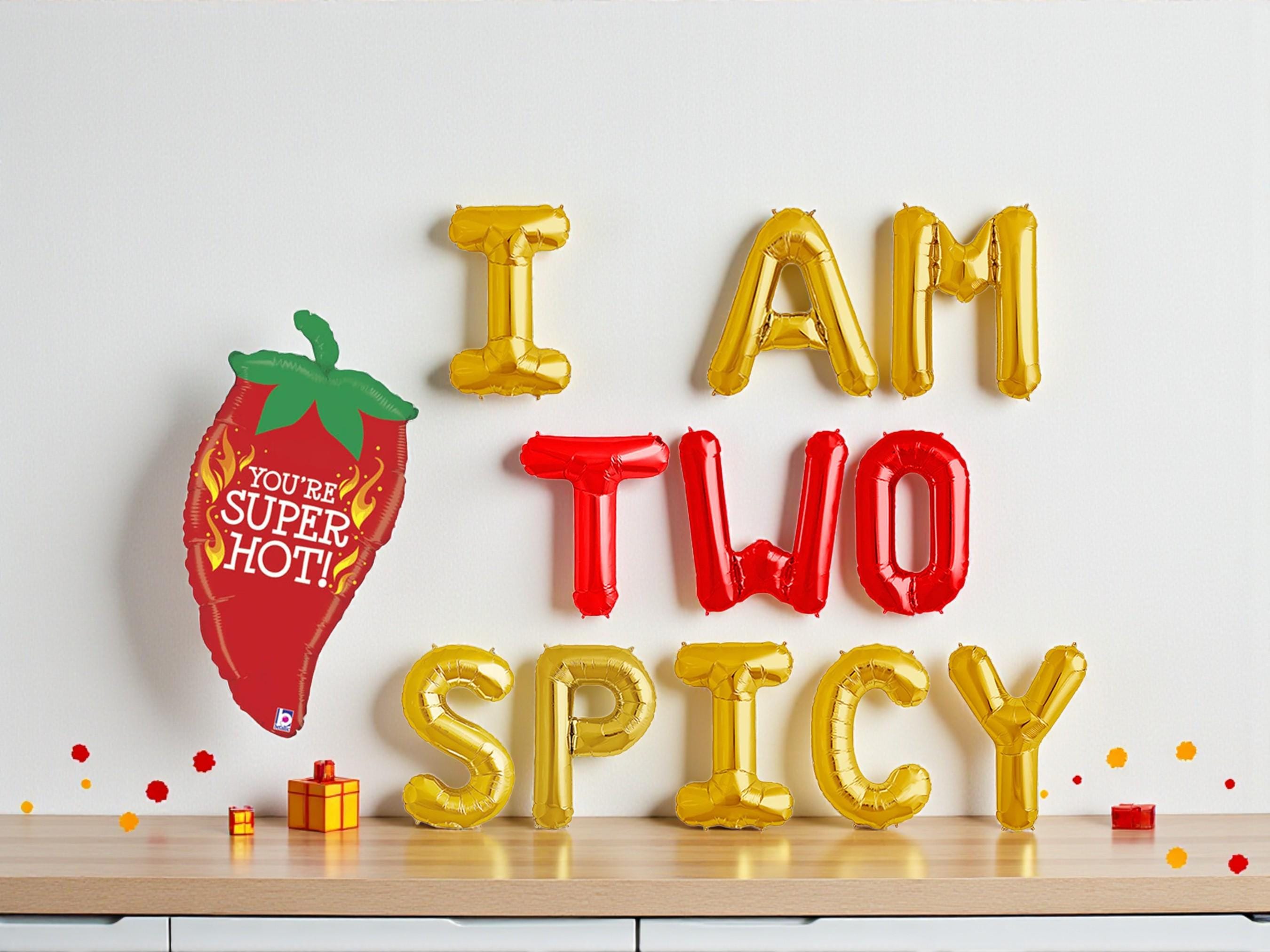 I Am TWO Spicy Balloons Banner: 2nd Birthday Taco Party Decor - Etsy