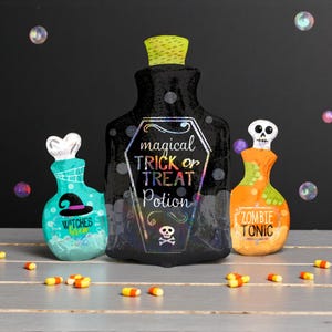 Globo de botella de bar de pociones: decoración para despedida de soltera o baby shower de Halloween
