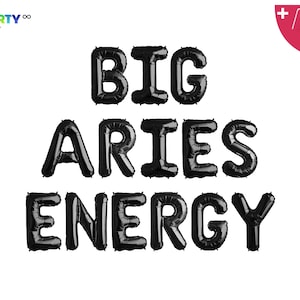 Big Aries Energy Balloon Banner | 21st Zodiac Birthday Decorations | 18th 25th 30th 21st Zodiac Birthday Party Decorations Banner/Sign