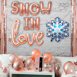 Snow In Love Balloon Banner Winter Theme Bachelorette Party Decorations Party Decoration Balloon Rose gold