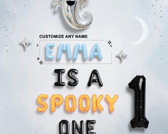 Custom Name Spooky One Halloween 1st Birthday Balloon Kit: Little Boo Party Decorations Set