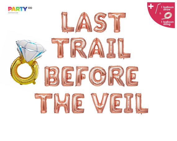 Last Trail Before The Veil Banner Balloon | Bach Activity Party | Hiking Bachelorette Decorations | Mountain Bachelorette Decorations Il_570xn