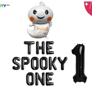 The Spooky One Banner Balloon |   Halloween Themed 1st Birthday Banner Decorations | Little Boo Birthday | Our Little Boo is Turning One