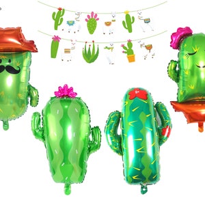 Cactus Family Balloon Set | Fiesta Decoration Balloons / Bunting banner | Cactus Balloons | Fiesta Decorations