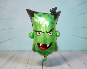 Frankenstein Monster Balloon: Green Head Decor for Halloween or Monster Birthday