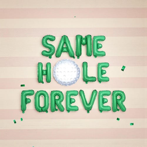 Same Hole Forever Golf Theme Bachelor Party Banner Decorations