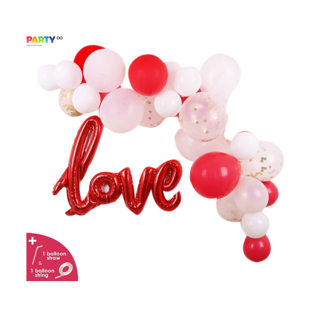 Love Ballon Garland Valentine's Day Decor Red Balloon Garland