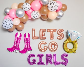 Lets Go Girls Balloon Garland Kit: Nashville Bachelorette Party Decorations