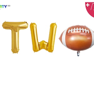 Two Balloon Banner with Football balloon  | Football Themed 2nd Birthday Party Decorations | Football Second Birthday Decorations