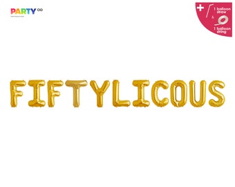 Fifty Licious banner | 50th Birthday Party Decor | 50th Birthday Decorations | 50th Birthday | 50th Fifty Birthday Decor