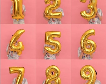 Giant 42 inch Gold Balloon Numbers Birthday | Giant Gold Numbers Balloon | Jumbo Balloon Numbers 21st 22nd 25th 26th 30th Balloon Numbers