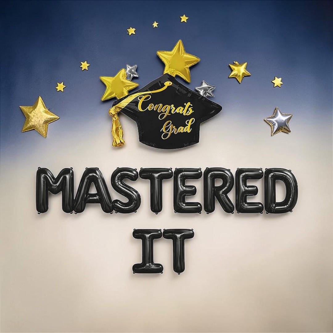 Mastered It Balloon Banner: Grad School Graduation Party Decorations ...