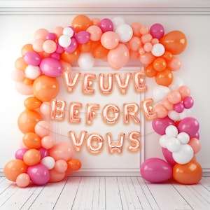 Veuve before Vows Bachelorette Party Decor Balloon Set | Wineyard Bachelorette Party Decorations | Bachelorette Party Banner&Balloon Garland