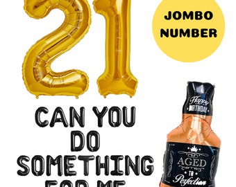 21. Geburtstag Banner „Can You Do Something For Me“ – Rosa Glitzer – Party-Deko Für Mädchen