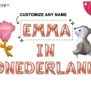 Custom In Onederland Banner | Wonderland 1st Party Decorations Balloon Banner | Alice in Wonderland Decor 1st Birthday Onederland Sign