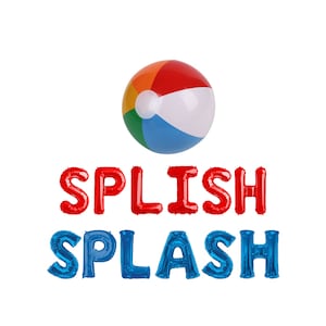 Splish Splash Banner | Pool Party Banner | Water Slide Beach Ball | Splash Birthday