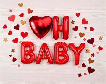 Oh Baby Balloon Banner: Valentine’s Day Baby Shower Gender Reveal Decor