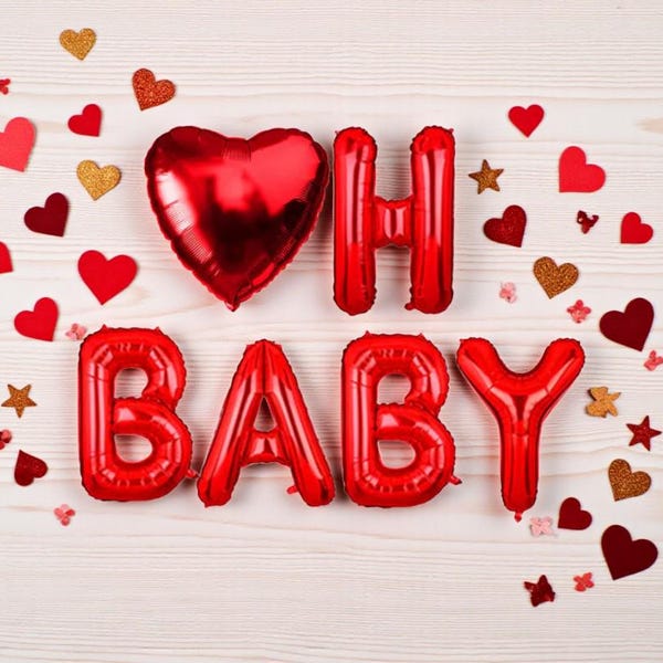 Oh Baby Balloon Banner: Valentine’s Day Baby Shower Gender Reveal Decor