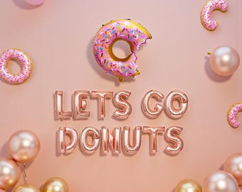 Let's Go Donuts Balloon Banner: Donut Theme Kids Birthday Party Decor