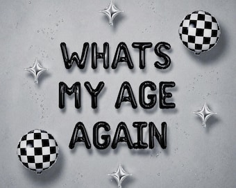 What's My Age Balloon Kit: Elder Emo Pop Punk Millennial Goth Rock Birthday Party Decor