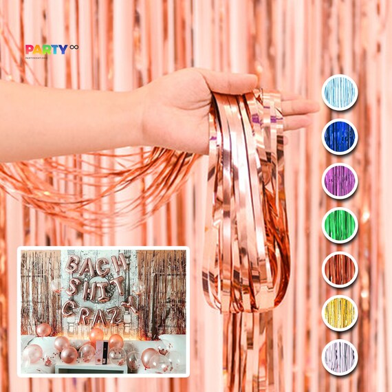 Streamer Fringe Curtain Backdrop | Bridal Shower Baby Shower | Bachelorette Party Decorations | Rose Gold Fringe Photo Booth Il_570xn
