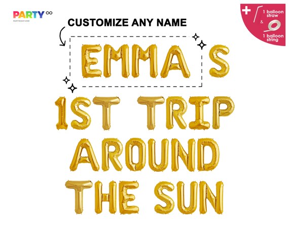 Custom 1st Trip Around The Sun Birthday Banner | First Trip Around The ...