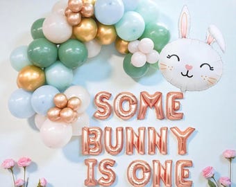 Kit de guirnalda de globos "Some Bunny Is One": decoración para el primer cumpleaños de Pascua