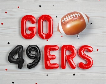 Go 49ers Balloon Banner: Super Football Game Day Tailgate Party Decor
