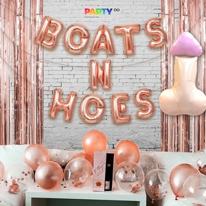 Boats N Hoes Balloon Banner | Bachelorette Party Decorations Party Decoration Balloon | Bridal Shower Decorations Engagement Party