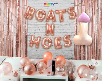 Boats N Hoes Balloon Banner | Bachelorette Party Decorations Party Decoration Balloon | Bridal Shower Decorations Engagement Party