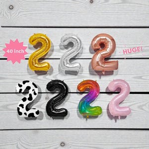 Giant Number 2 Balloon: 2nd Birthday Party Decor 40 inch