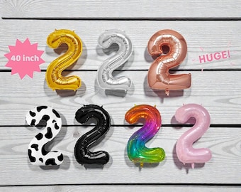Giant Number 2 Balloon: 2nd Birthday Party Decor 40 inch