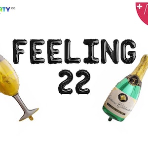 Feeling 22 Balloons Banner Birthday Decoration | 22nd Birthday Party Decor Balloon |  22 Birthday Party Decorations Sign