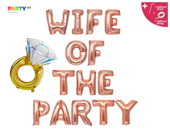 Wife of The Party Balloons Letter Banner | Bachelorette party decorations | Bachelorette ideas | Bridal Shower Engagement Party Supplies Il_570xn