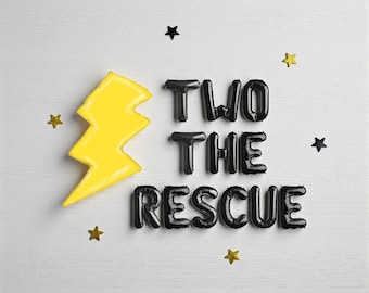Two The Rescue Backdrop Two the Rescue Balloon Banner: 2nd Birthday Superhero Party Decor - Etsy