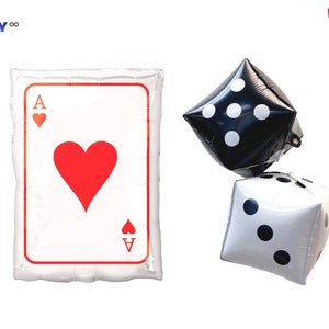 Poker Balloon | Dice Balloons | Casino Party | Casino Night Decorations Foil Balloon | Poker Night Balloon Decorations