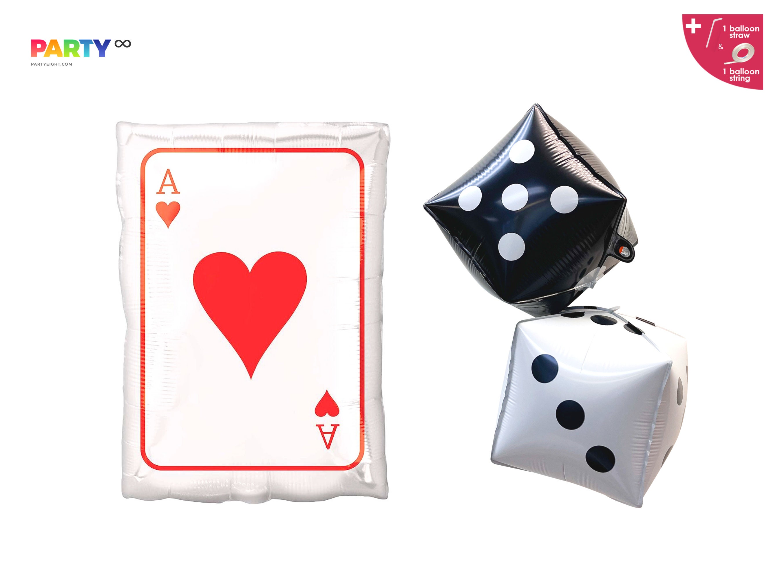 Poker Balloon | Dice Balloons | Casino Party | Casino Night Decorations Foil Balloon | Poker Night Balloon Decorations