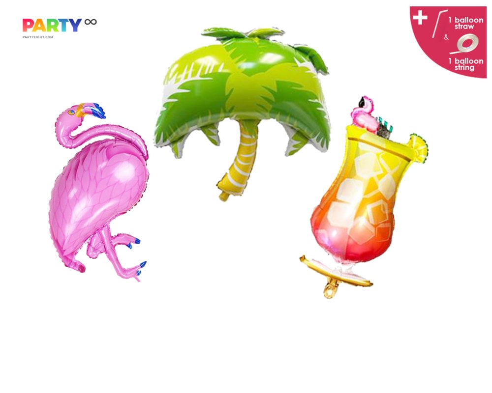 Summer Party Balloon Decorations FlamingoPalm Tree Drink Balloon Beach Bach Decorations TropicalHawaiianMiami Bachelorette