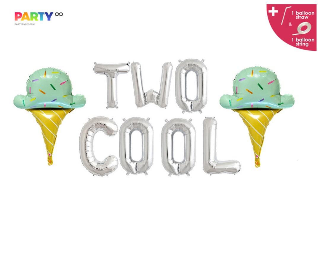 Two Cool TWO COOL Birthday Party Banner Decorations | 2nd Birthday Party Banner ...