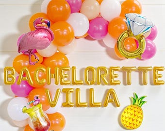 Bachelorette Villa Balloon Decor: Flamingo, Pineapple, Ring Balloons