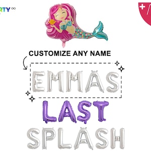Last Splash Mermaid Bachelorette Bridal Party Decor | Bridal Shower Mermaid Theme party  | Beach Bachelorette Party Balloon Letters/banner