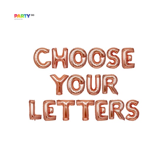 Custom Letter Balloon Banner Rose Gold Silver Gold 16 Mylar