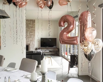 Rose Gold 21st Birthday decor set | Jumbo 21 Big number| 21st Birthday party ideas | 21st Birthday gifts for her | 21st birthday balloon kit