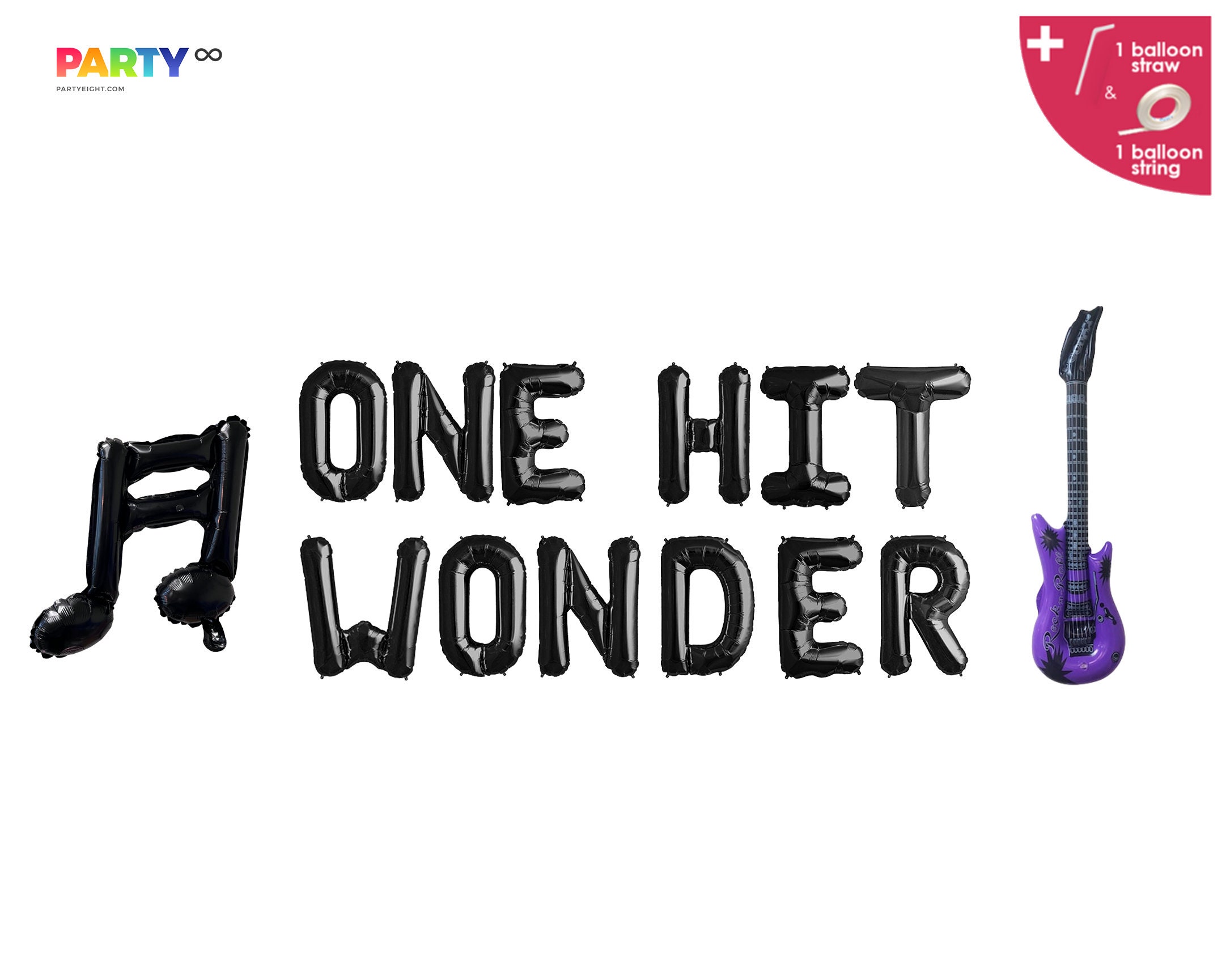 One Hit Wonder Banner W Guitar Balloon 1st Birthday Musical Etsy