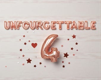 忘れられない4歳の誕生日バルーンバナー